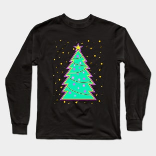 Neon Christmas Tree Long Sleeve T-Shirt